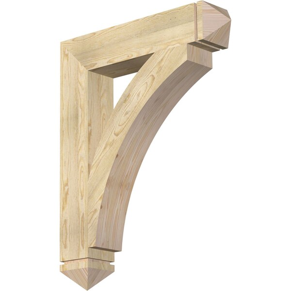Ekena Millwork Thorton Arts & Crafts Rough Sawn Bracket, Douglas Fir, 6"W x 32"D x 40"H BKT06X32X40THR03RDF - main